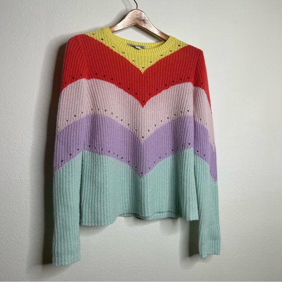 Autumn Cashmere Pastel Multicolor 100% Cashmere Sweater Size Small - Picture 6 of 15